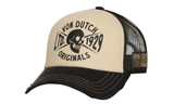 Von Dutch trucker sapka fekete hálós hátlappal és koponyás logóval.