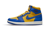 Air Jordan 1 Retro High OG Reverse Laney sneakers in yellow and blue.
