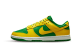 Nike Dunk Low Reverse Brazil cipő zöld és sárga színben.