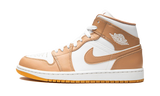 Air Jordan 1 Mid Hemp Tan White sneaker.
