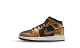 Air Jordan 1 Mid Se Metallic Gold Black sneaker.