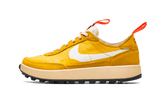 Tom Sachs x NikeCraft General Purpose Shoe in dark sulfur yellow with white swoosh.