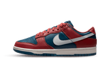 Nike Dunk Low Retro Canyon Rust cipő piros, kék és fehér színben.