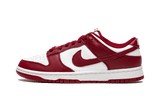 Nike Dunk Low Team Red fehér és piros bőr sportcipő.